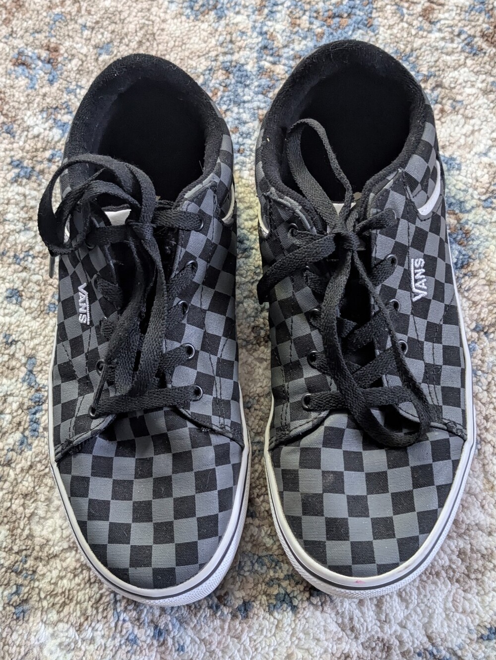Vans Black and Gray Old Skool Checkered Youth Shoe Size 5